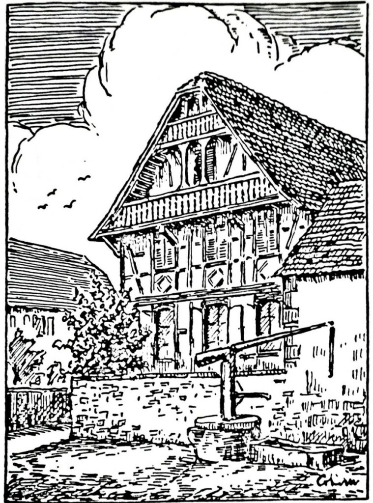 Gravure de la ferme au 19ème siècle